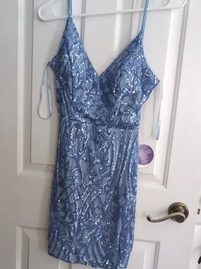 Windsor Periwinkle Sequin Homecoming Dress